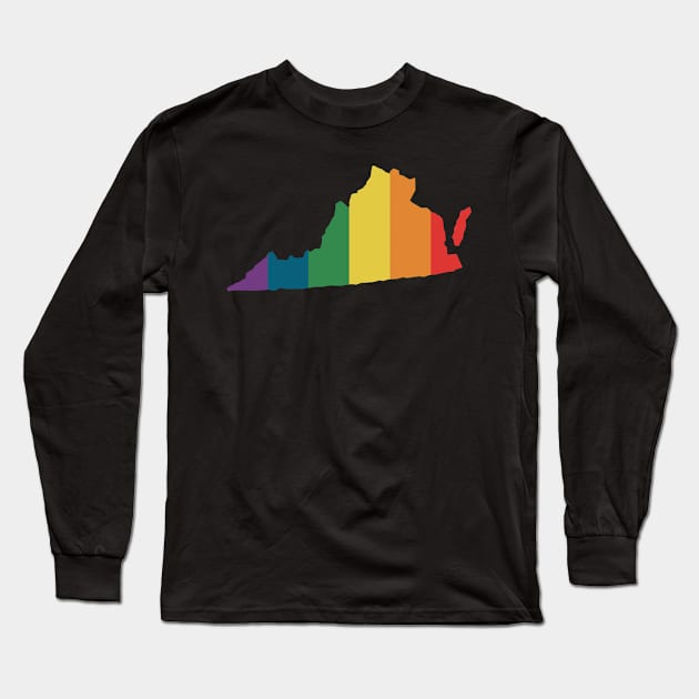 Virginia State Rainbow. Long Sleeve T-Shirt by n23tees